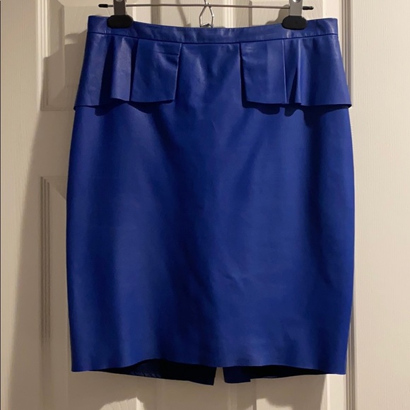 Blue Elie Tahari leather skirt - Picture 1 of 7